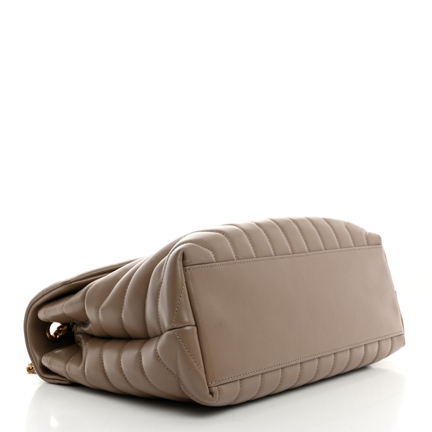 Calfskin Y Quilted Monogram Medium Loulou Chain Satchel Dark Beige