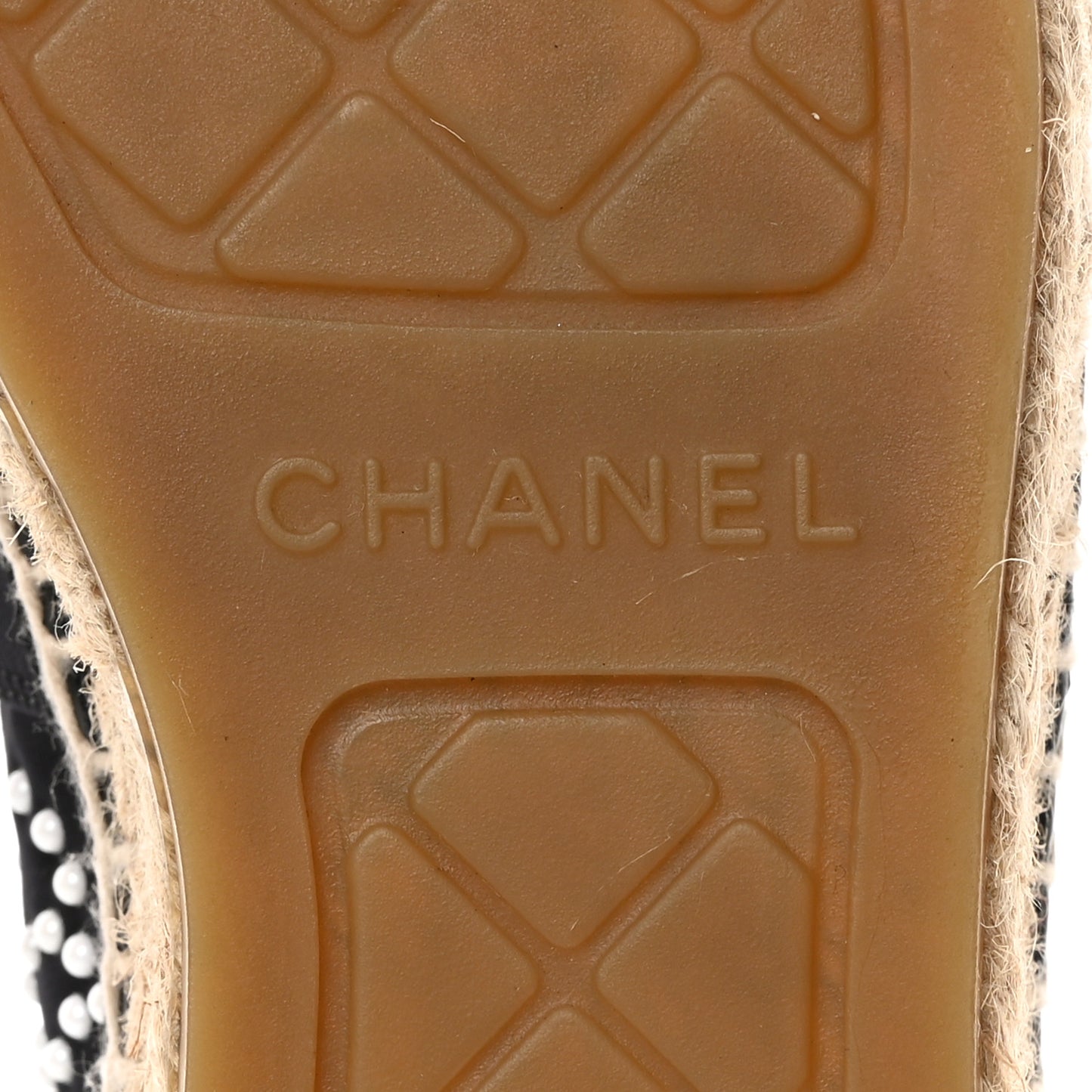 Neoprene Patent Calfskin Pearl CC Espadrilles 36 Black White
