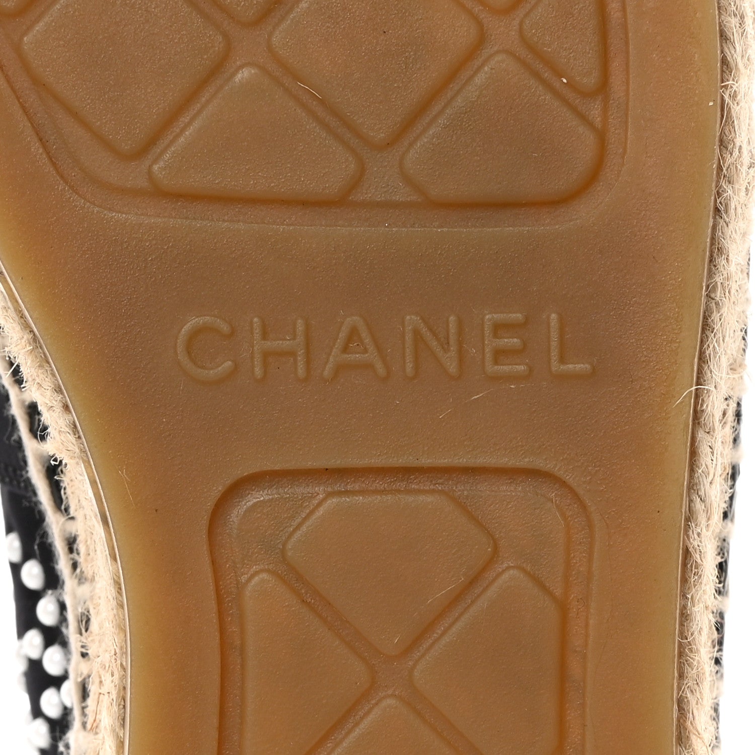 Chanel Neoprene Patent Calfskin Pearl CC Espadrilles 36 Black White 6 of 12