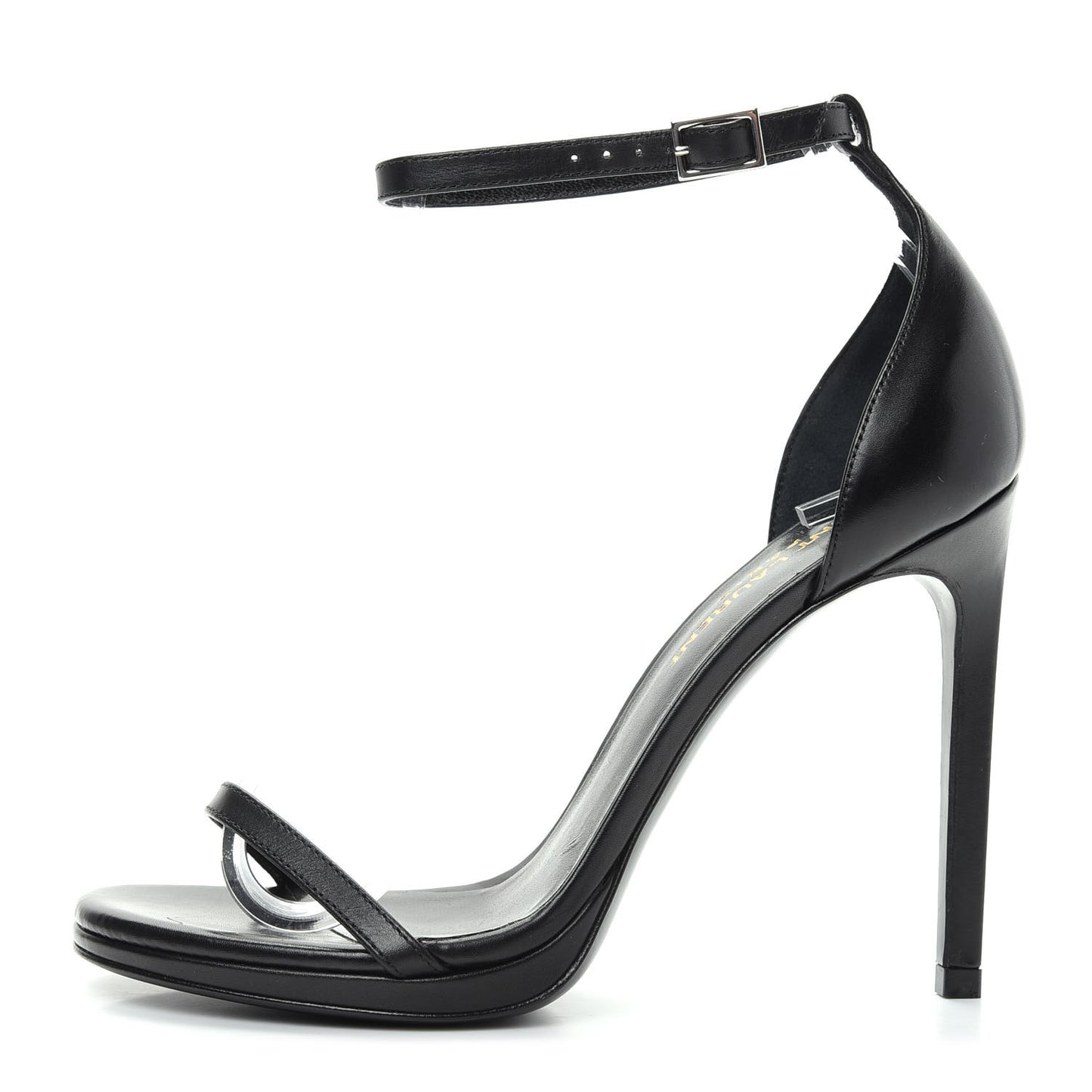 Calfskin Jane 110 Ankle Strap Sandals 35.5 Black