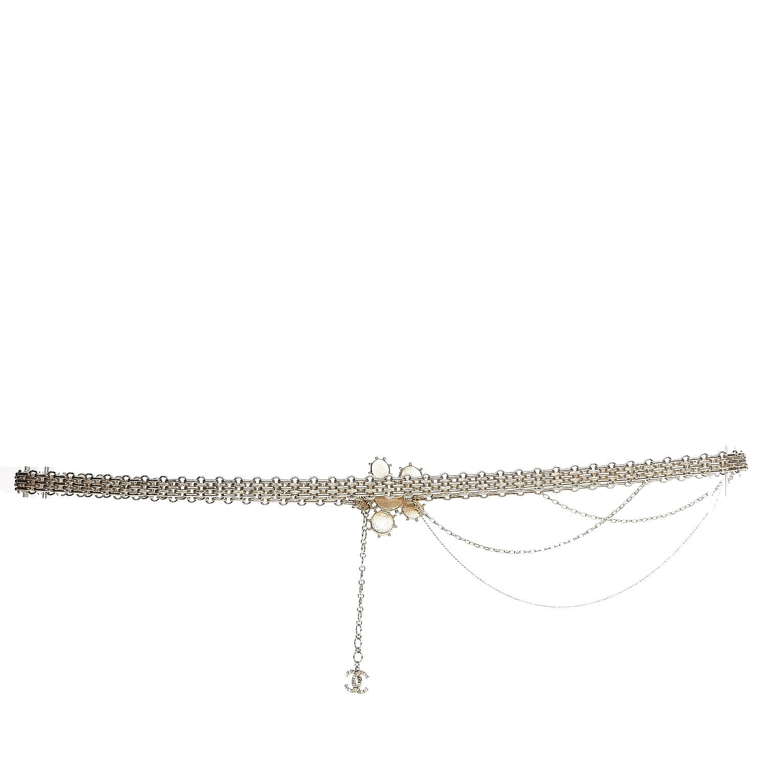 Chanel Gripoix Pearl Crystal CC Belt Gold 3 of 6