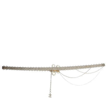 Chanel Gripoix Pearl Crystal CC Belt Gold 3 of 6