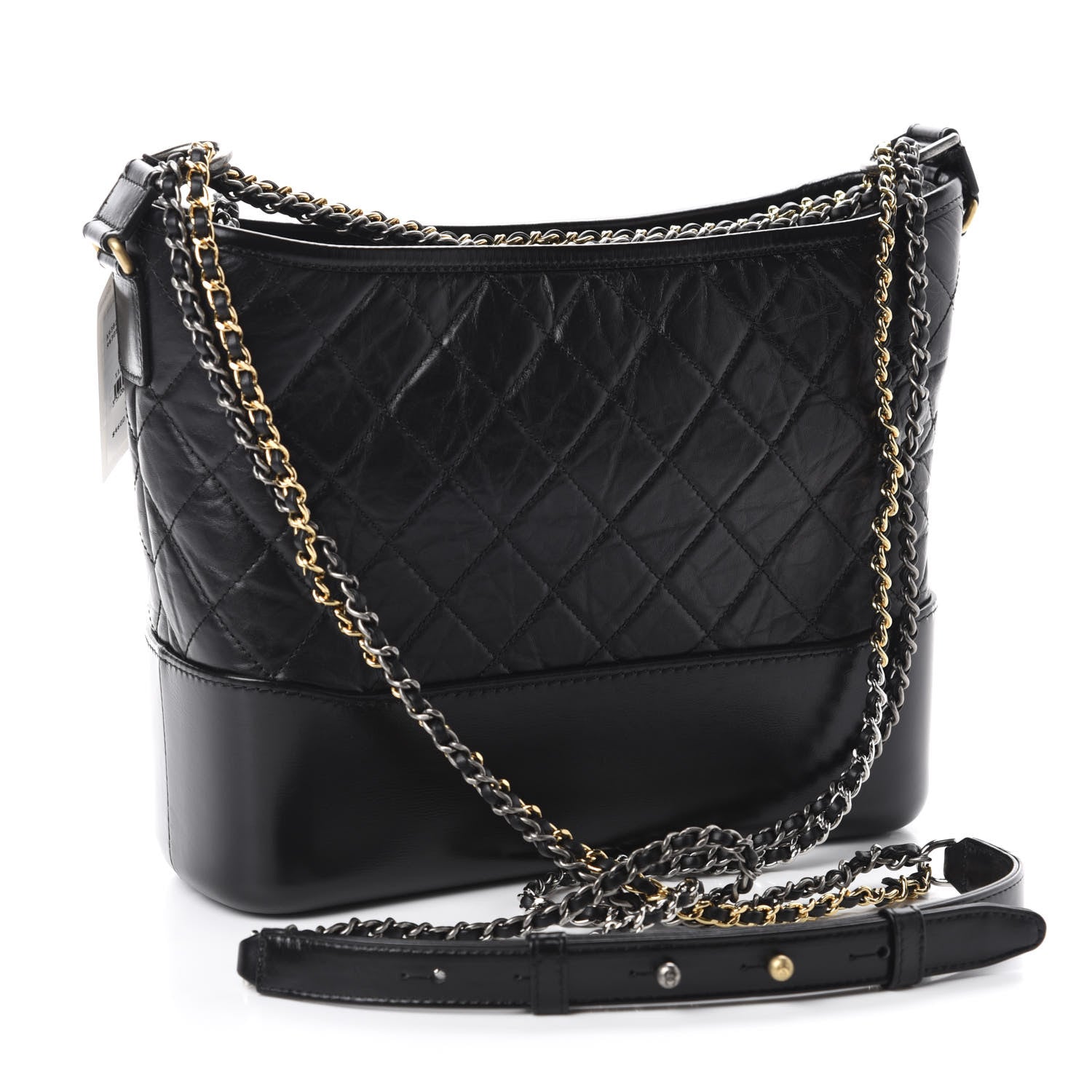 Chanel Aged Calfskin Quilted Medium Gabrielle Hobo Black 3 of 11