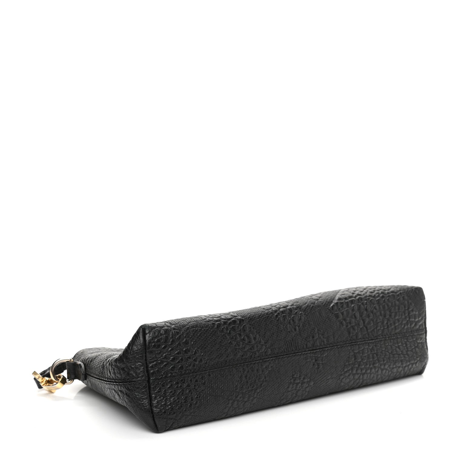 Burberry Signature Grain Calfskin Check Embossed Small Chichester Crossbody Clutch Bag Black 4 of 14