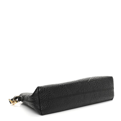 Burberry Signature Grain Calfskin Check Embossed Small Chichester Crossbody Clutch Bag Black 4 of 14