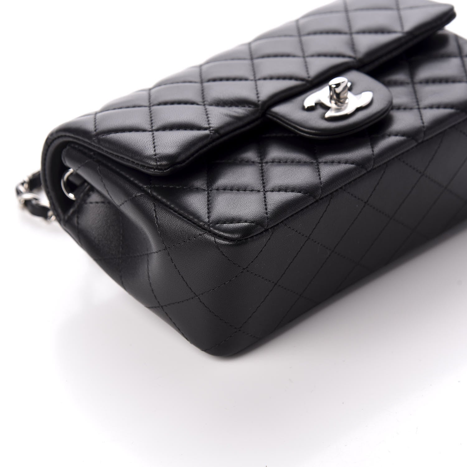 Chanel Lambskin Quilted Mini Rectangular Flap Black 8 of 10