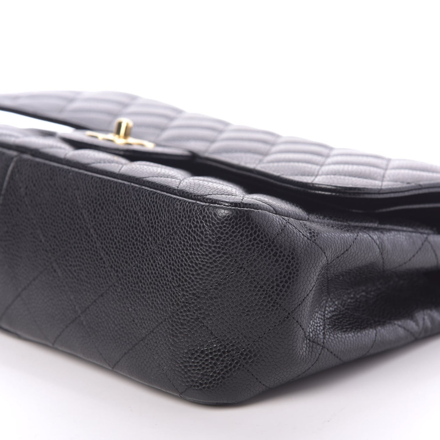 Caviar Quilted Jumbo Double Flap Black