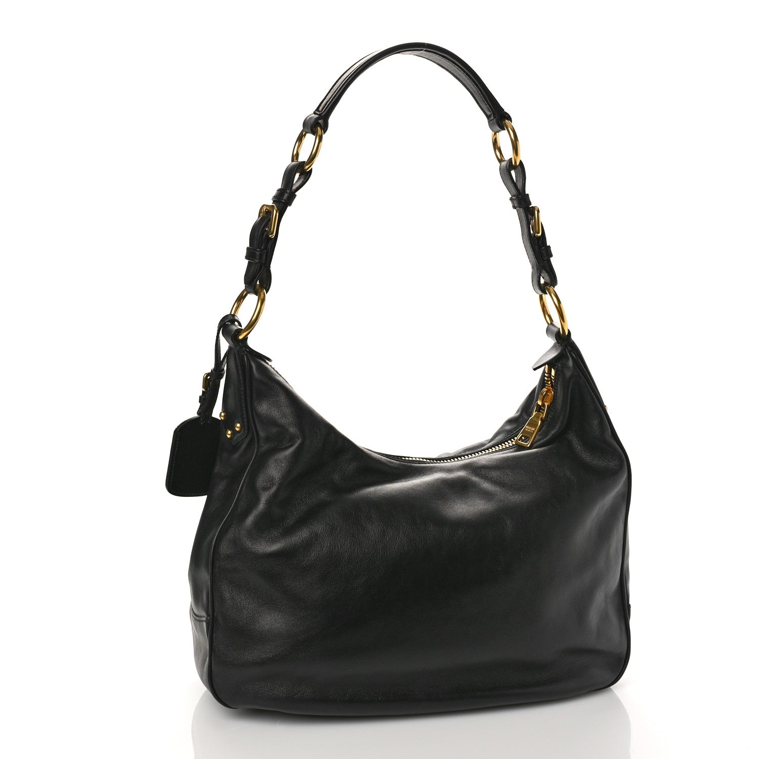 Prada Soft Calf Hobo Black 2 of 8