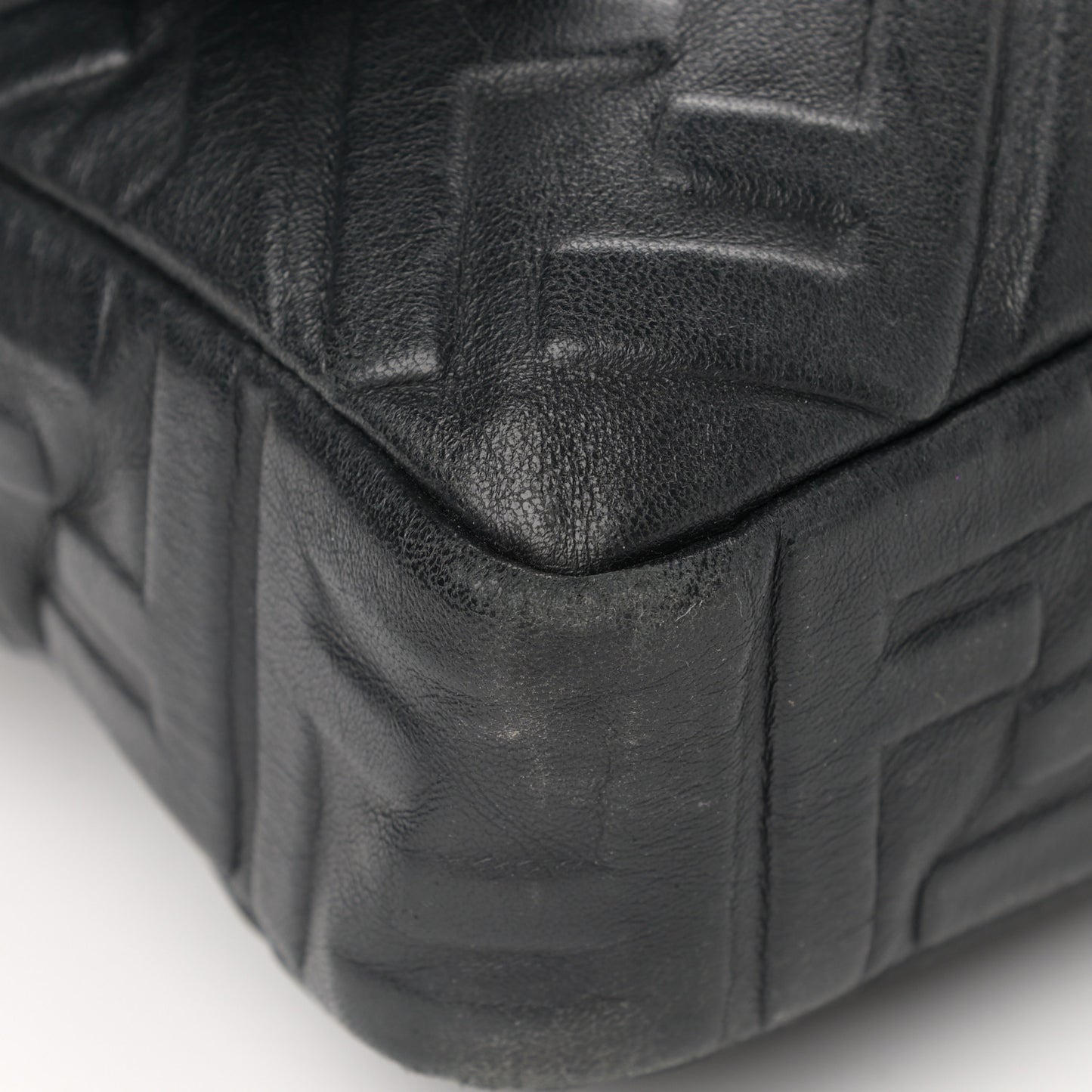 Nappa FF 1974 Embossed Large Baguette Black