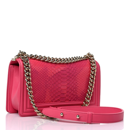 Chanel Snakeskin Medium Boy Flap Pink 3 of 12