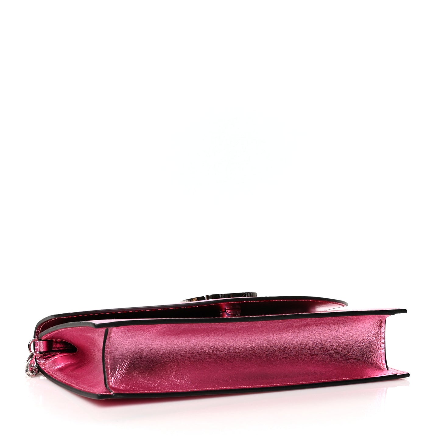 Metallic Calfskin Loubi54 Crossbody Clutch Pink