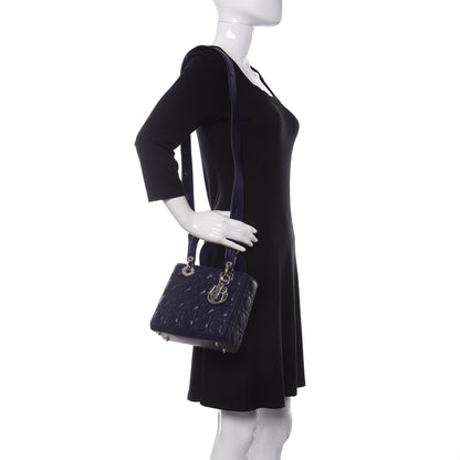 Christian Dior Lambskin Cannage Small Lucky Badges My Lady Dior Navy 2 of 11