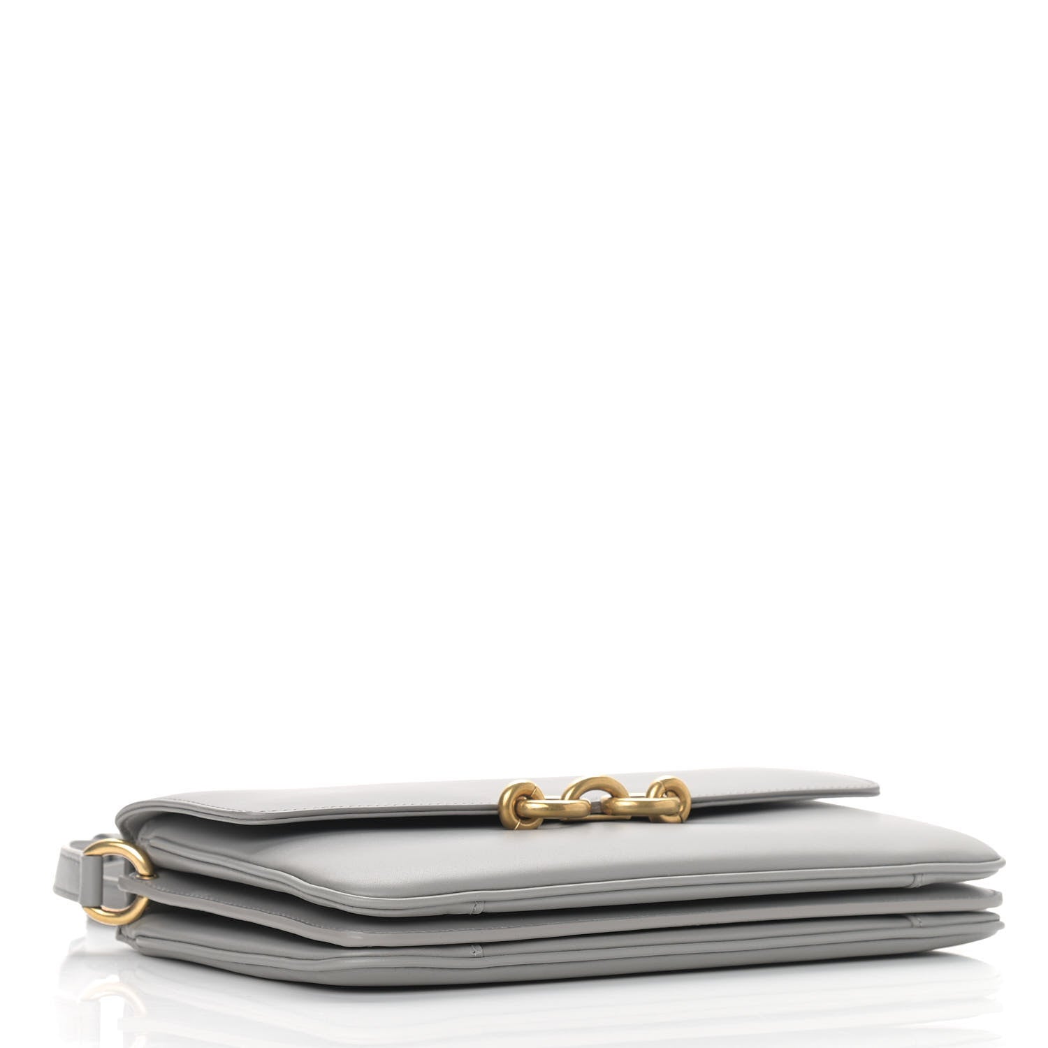 Saint Laurent Smooth Calfskin Le Maillon Satchel Grey 4 of 9