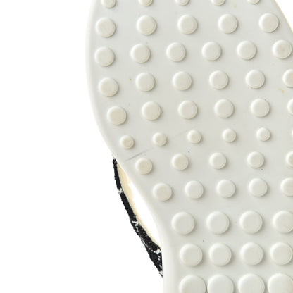 Chanel Tweed Quilted Camellia Thong Sandals 36 Black White 8 of 8