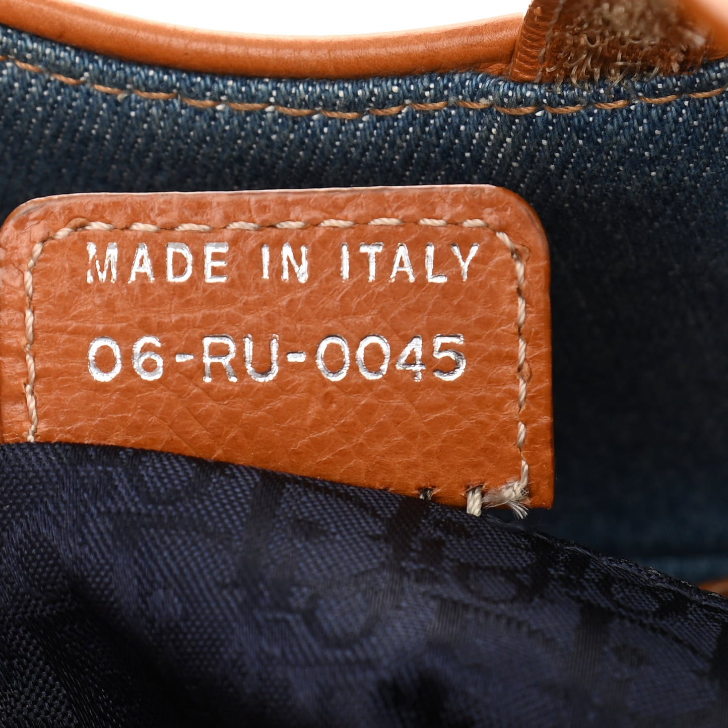 Denim Embroidered Saddle Bag Blue
