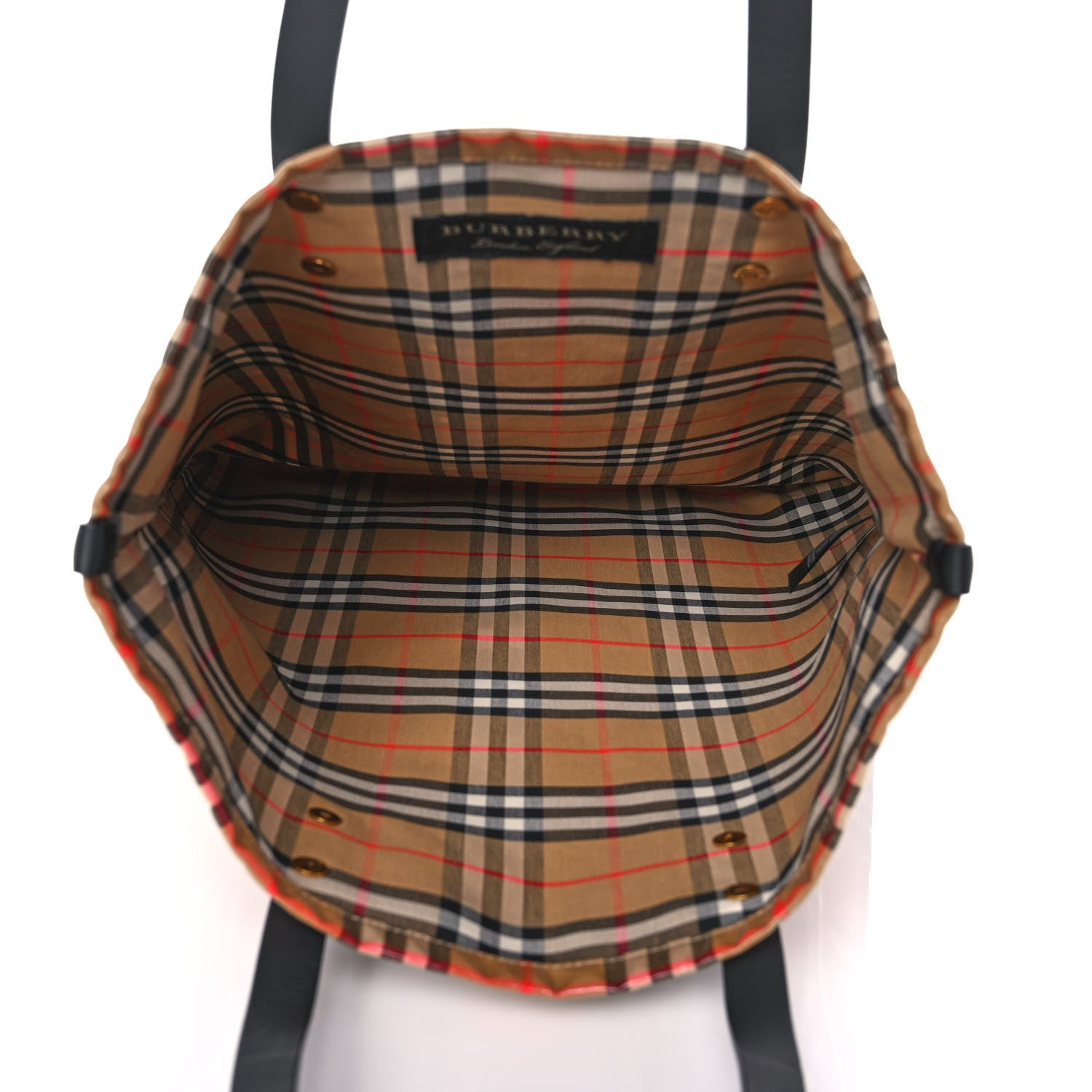 Burberry Coated Canvas Vintage Check Shopper Tote Black 5 of 10