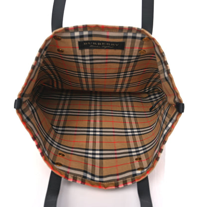 Burberry Coated Canvas Vintage Check Shopper Tote Black 5 of 10