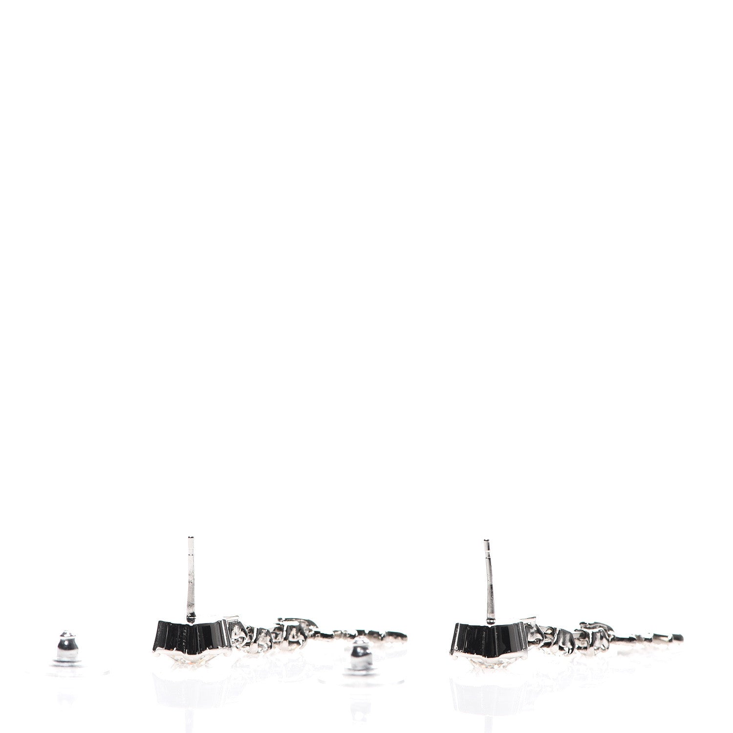 Chanel Crystal Starfall Drop CC Earrings Silver 3 of 5
