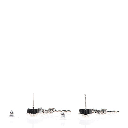 Chanel Crystal Starfall Drop CC Earrings Silver 3 of 5