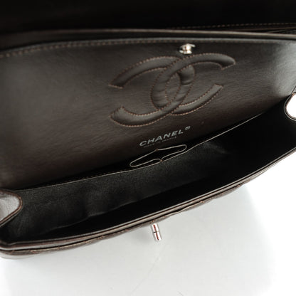 Chanel Lambskin Quilted Medium Double Flap Dark Brown 5 of 8