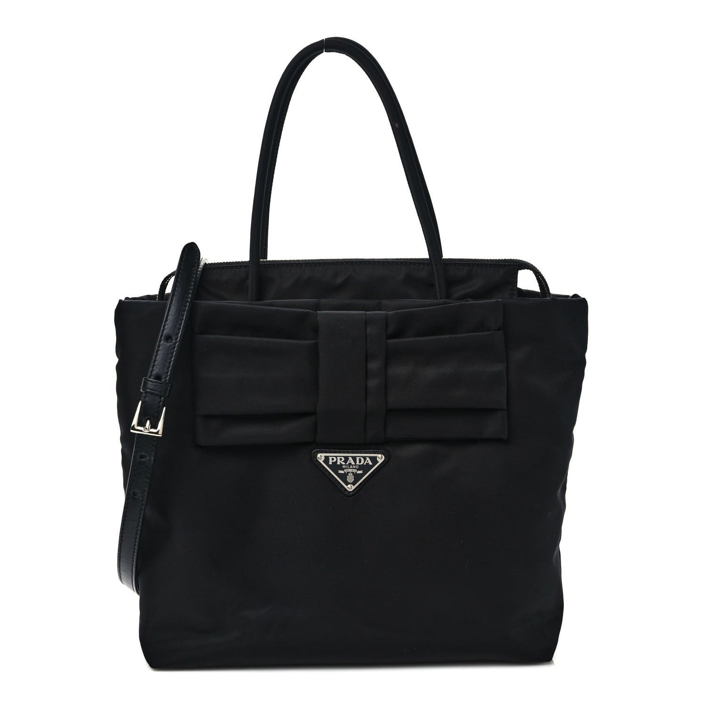 Tessuto Nylon Bow Tote Black