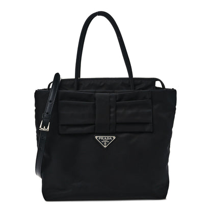 Prada Tessuto Nylon Bow Tote Black 1 of 9