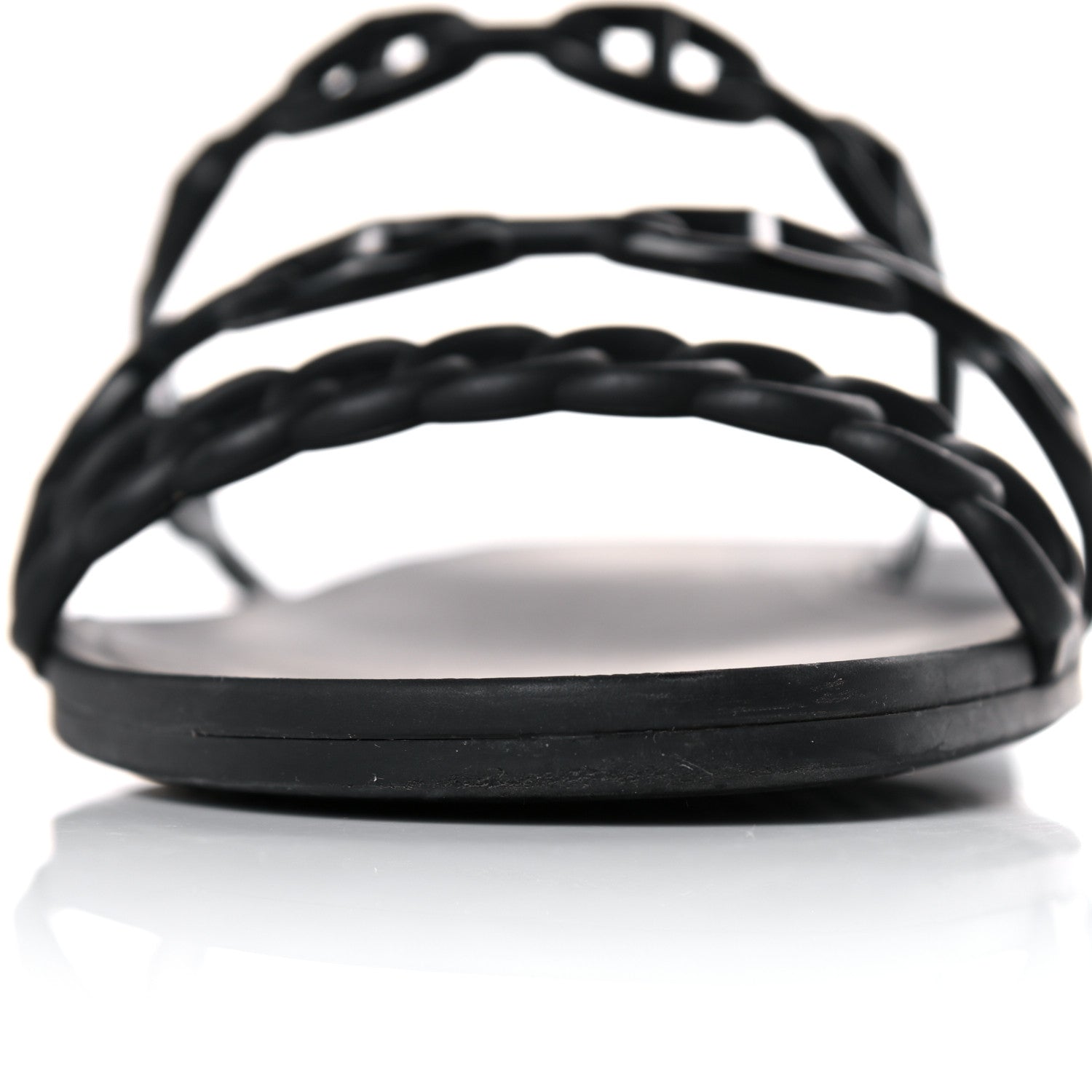 Hermes Rubber Chaine d'Ancre Rivage Sandals 39 Black 9 of 10