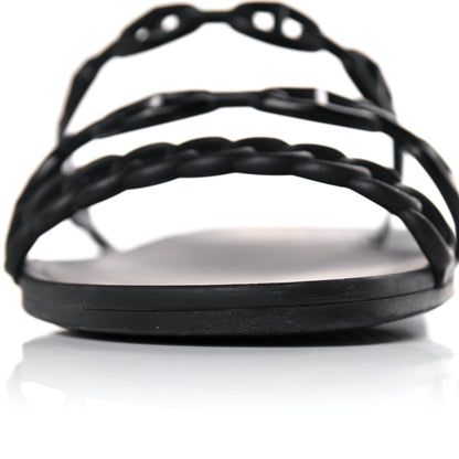 Hermes Rubber Chaine d'Ancre Rivage Sandals 39 Black 9 of 10