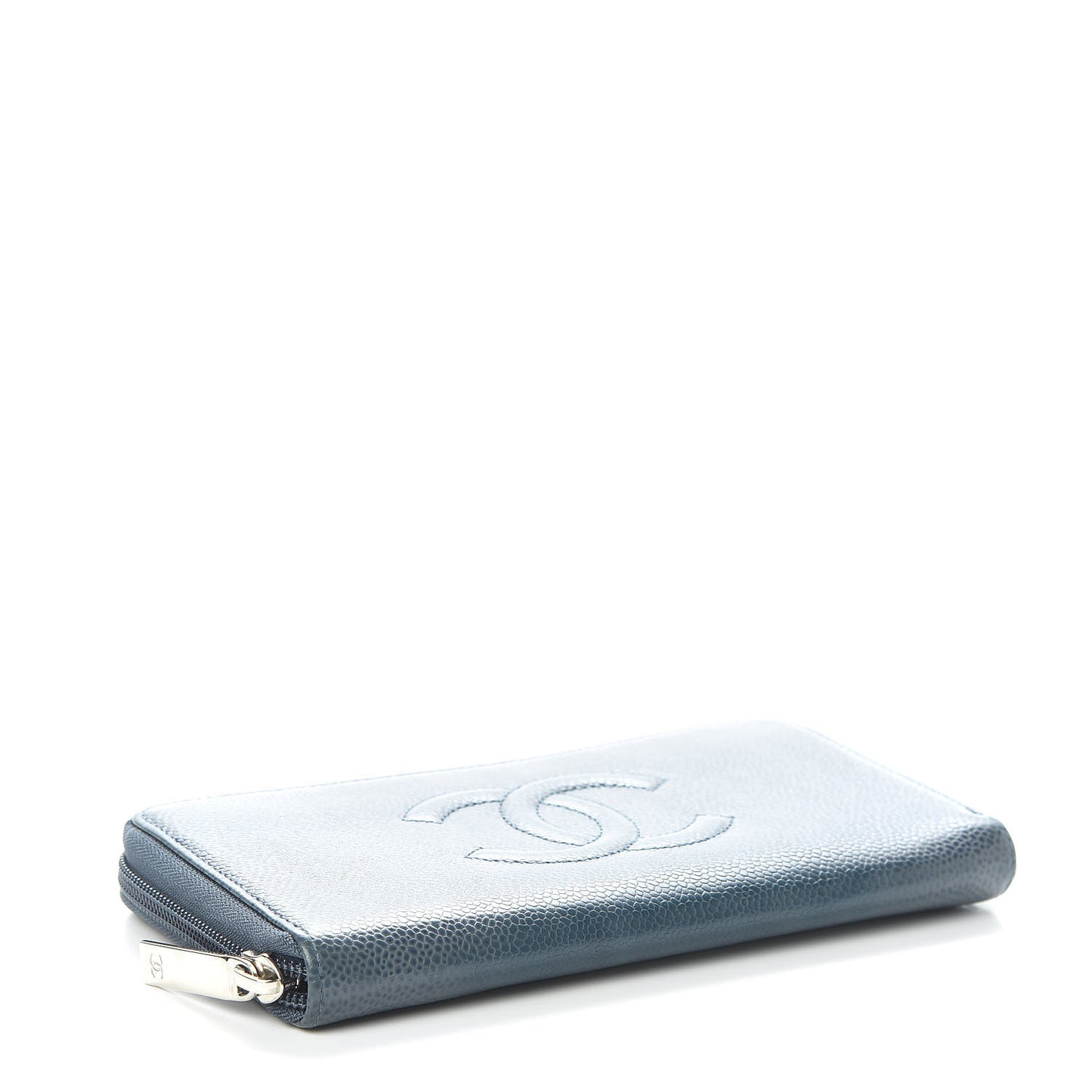 Caviar Large CC Timeless Zip Around Wallet Blue
