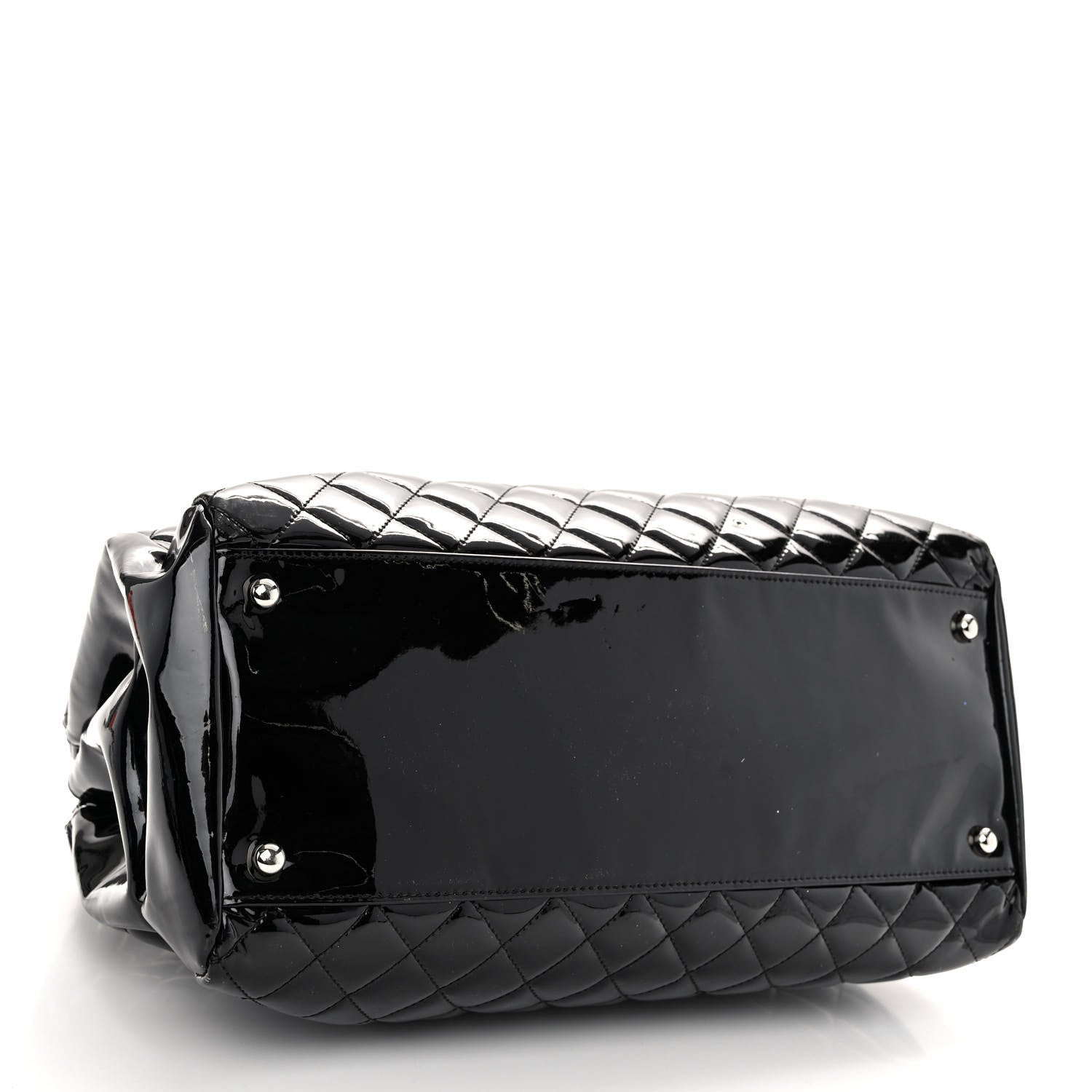 Chanel Patent Quilted Large Just Mademoiselle Bowling Bag Black 4 of 14