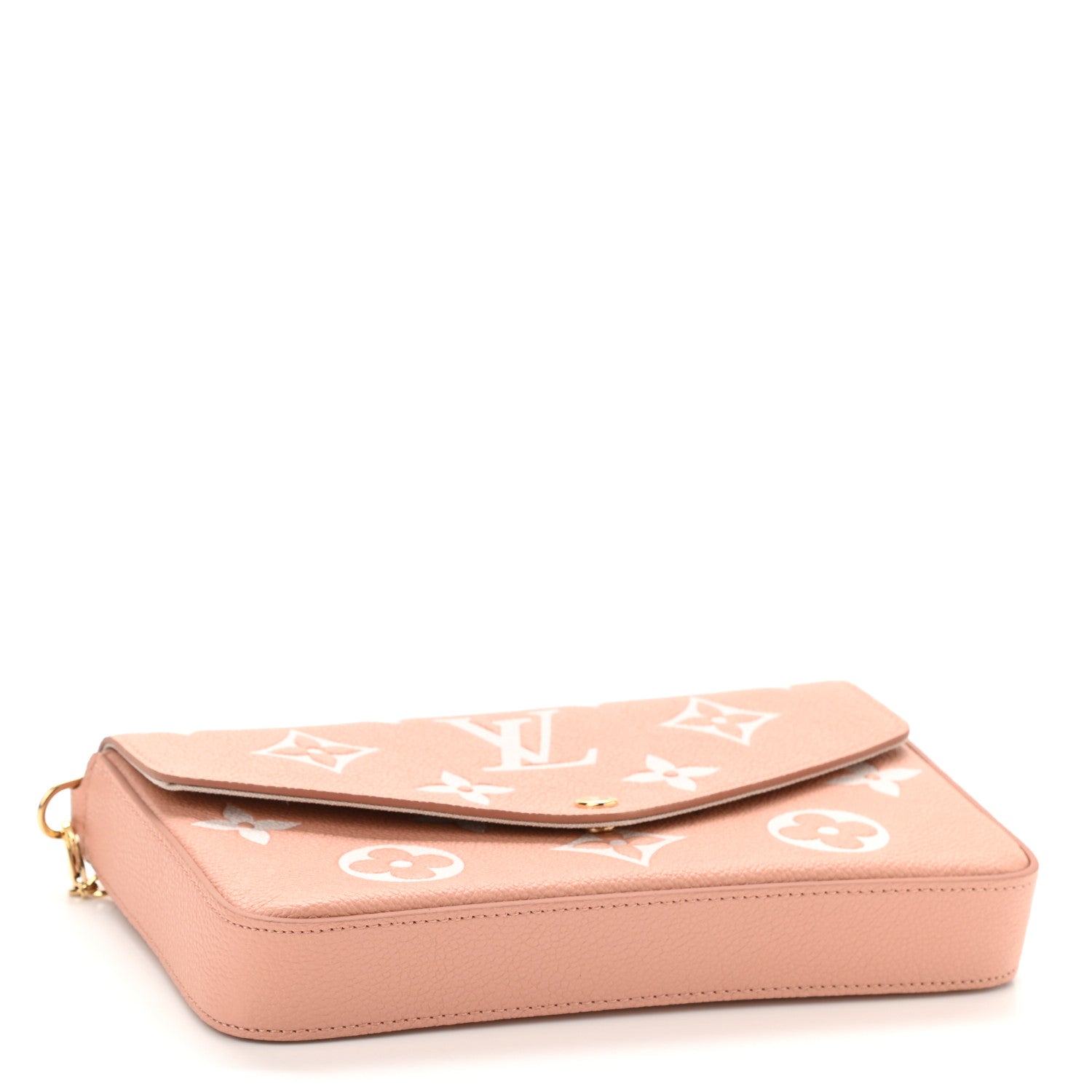 Louis Vuitton Empreinte Monogram Giant Felicie Pochette Chain Wallet Rose Trianon Creme 5 of 10