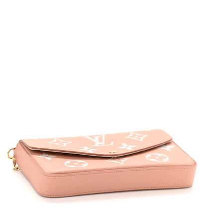 Louis Vuitton Empreinte Monogram Giant Felicie Pochette Chain Wallet Rose Trianon Creme 5 of 10