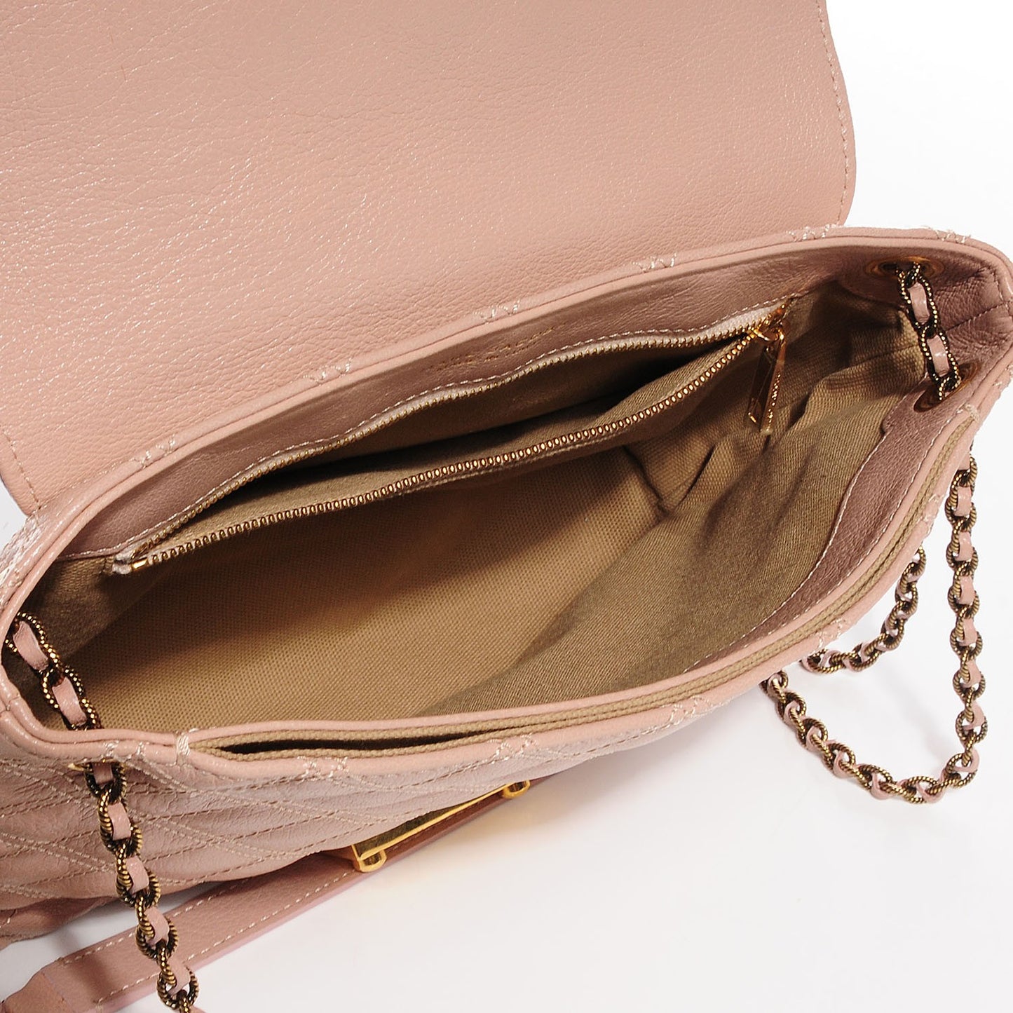 Lacquered Lambskin Baroque The Large Single Flap Blush