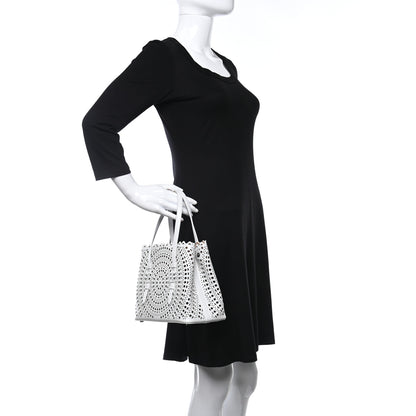 Alaia Calfskin Vienne Wave Mina 25 Bag  White 2 of 9