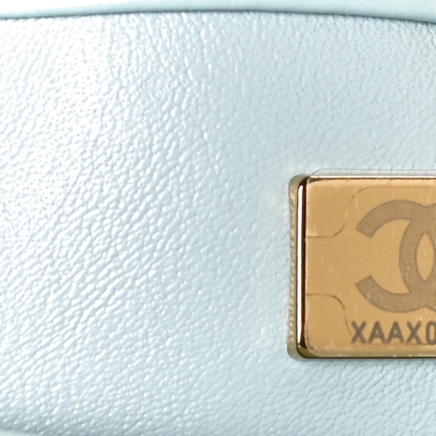 Lambskin Enamel Quilted Mini Pending CC Square Flap Light Blue