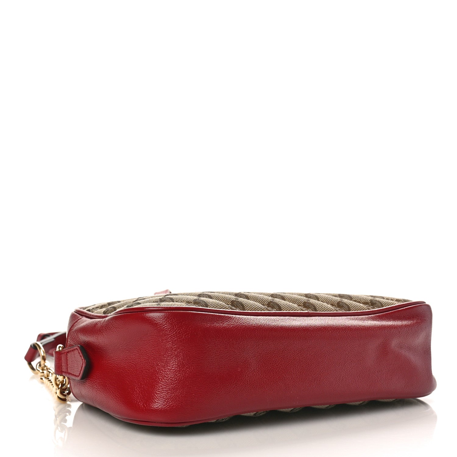 Gucci Monogram Azalea Calfskin Matelasse Diagonal Small GG Marmont Chain Shoulder Bag Beige Ebony New Cherry Red 4 of 14