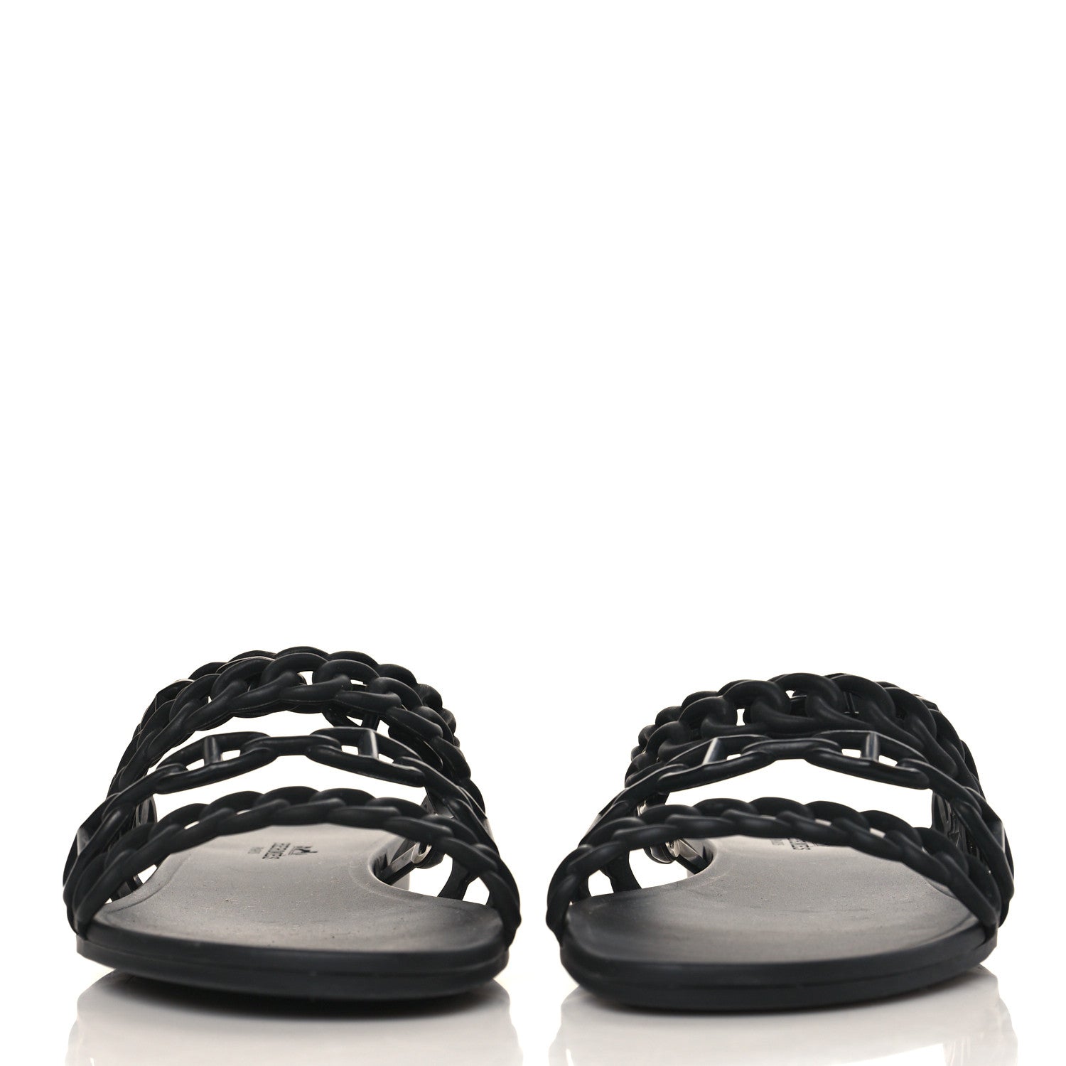 Hermes Rubber Chaine d'Ancre Nude Sandals 40 Black 2 of 8