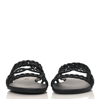 Hermes Rubber Chaine d'Ancre Nude Sandals 40 Black 2 of 8