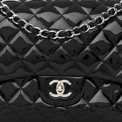 Chanel Patent Quilted Jumbo Double Flap Black 8 of 10