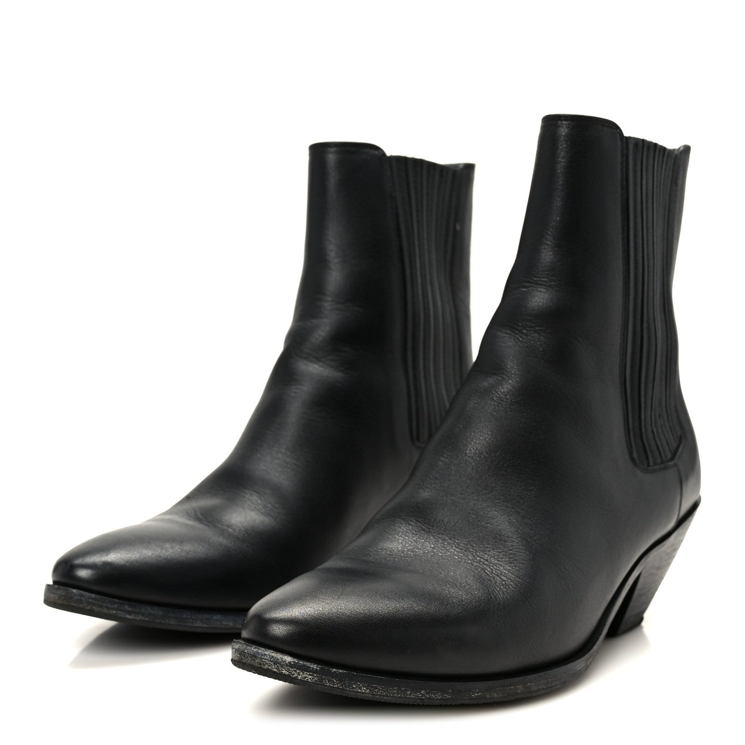 Saint Laurent Calfskin Brit Souple Ankle Boots 38 Black 4 of 9