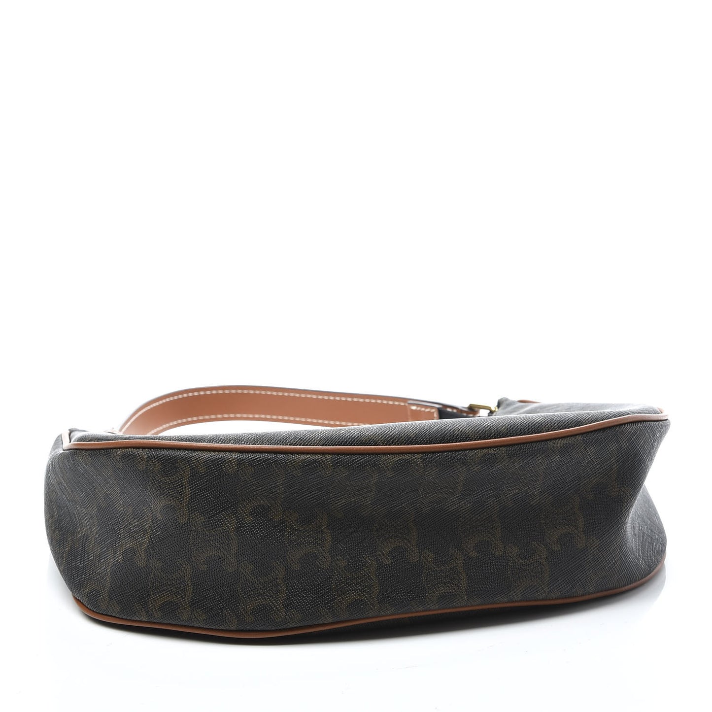 Canvas Calfskin Ava Triomphe Shoulder Bag Tan