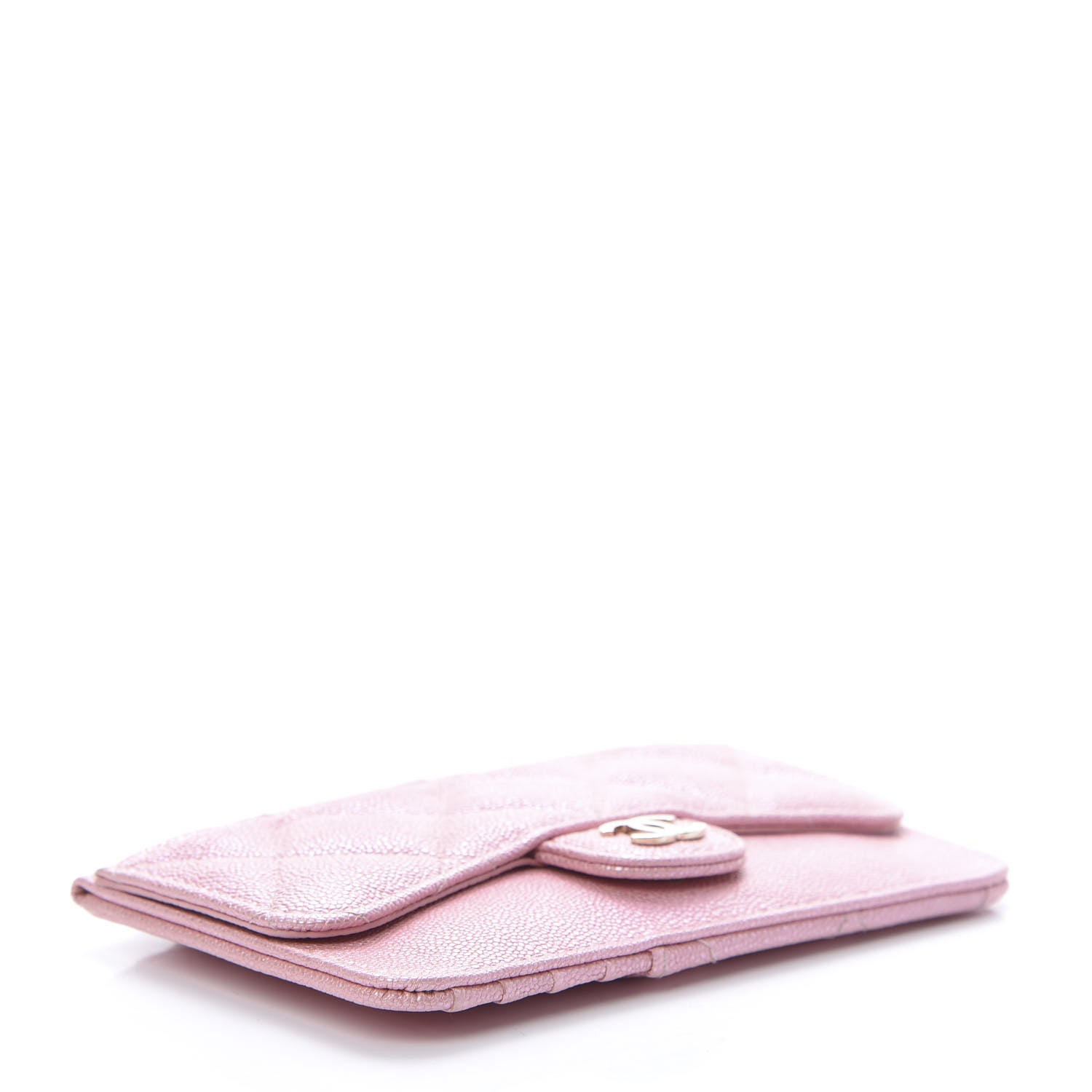 Chanel Iridescent Caviar Quilted Flap Zip Card Holder Pink 4 of 7