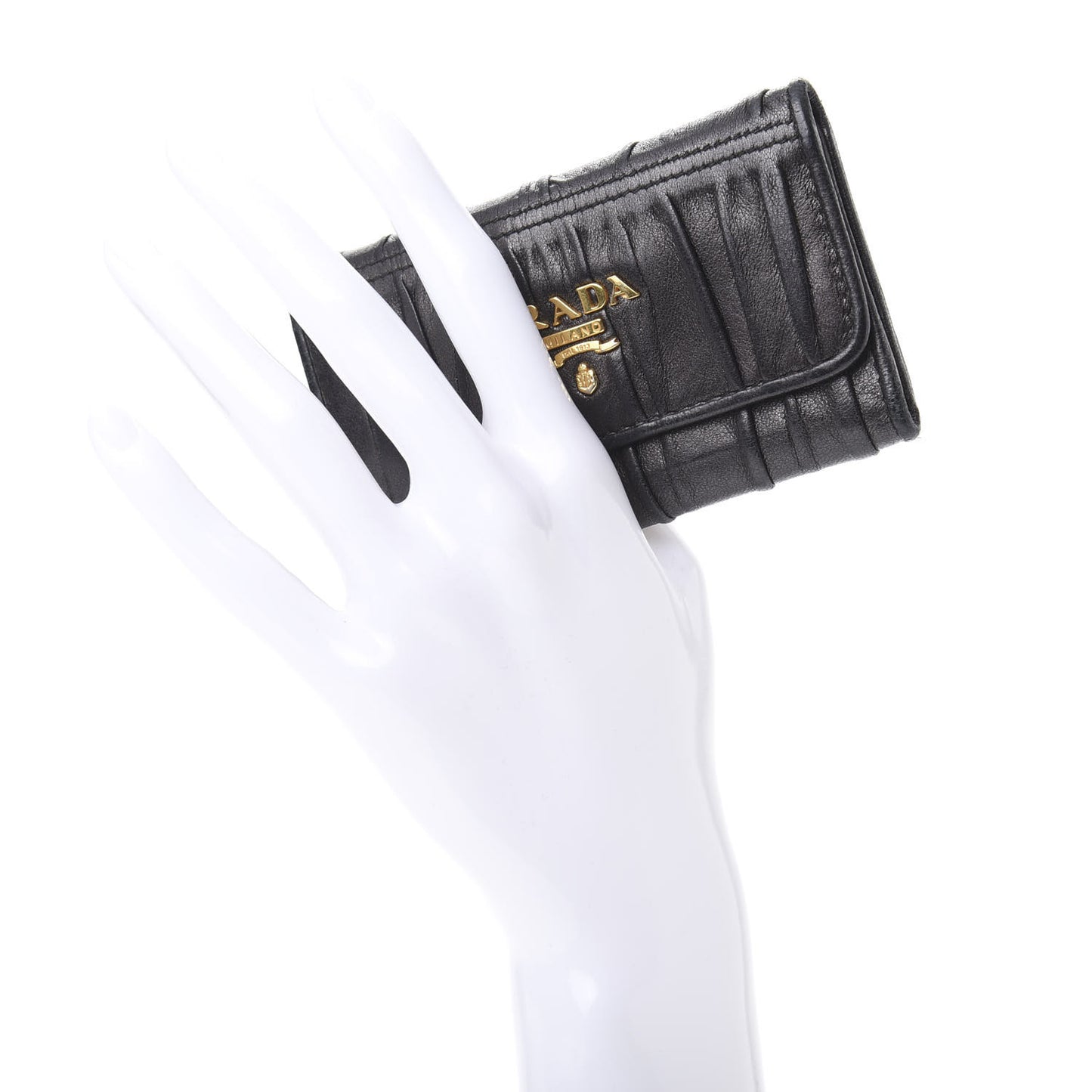 Nappa Gaufre 6 Key Holder Black