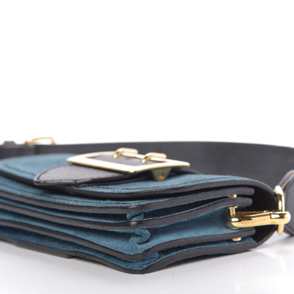 Burberry Grainy Calfskin Suede Bridle Small Madison Buckle Bag Blue 7 of 8