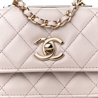 Chanel Lambskin Quilted Trendy CC Card Holder On Chain Light Purple 9 of 11