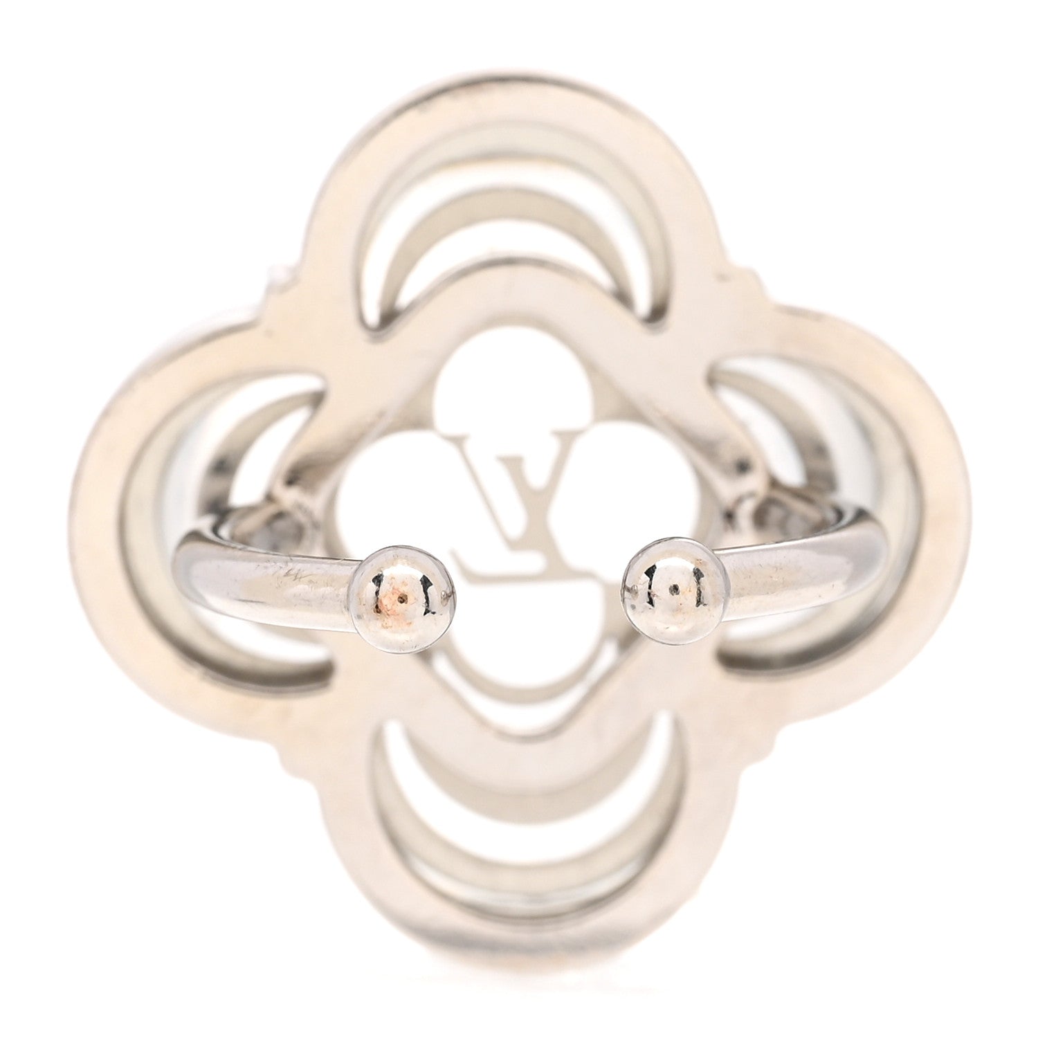 Louis Vuitton Metal Monogram Flower Berg Arafori Ring Silver 3 of 3