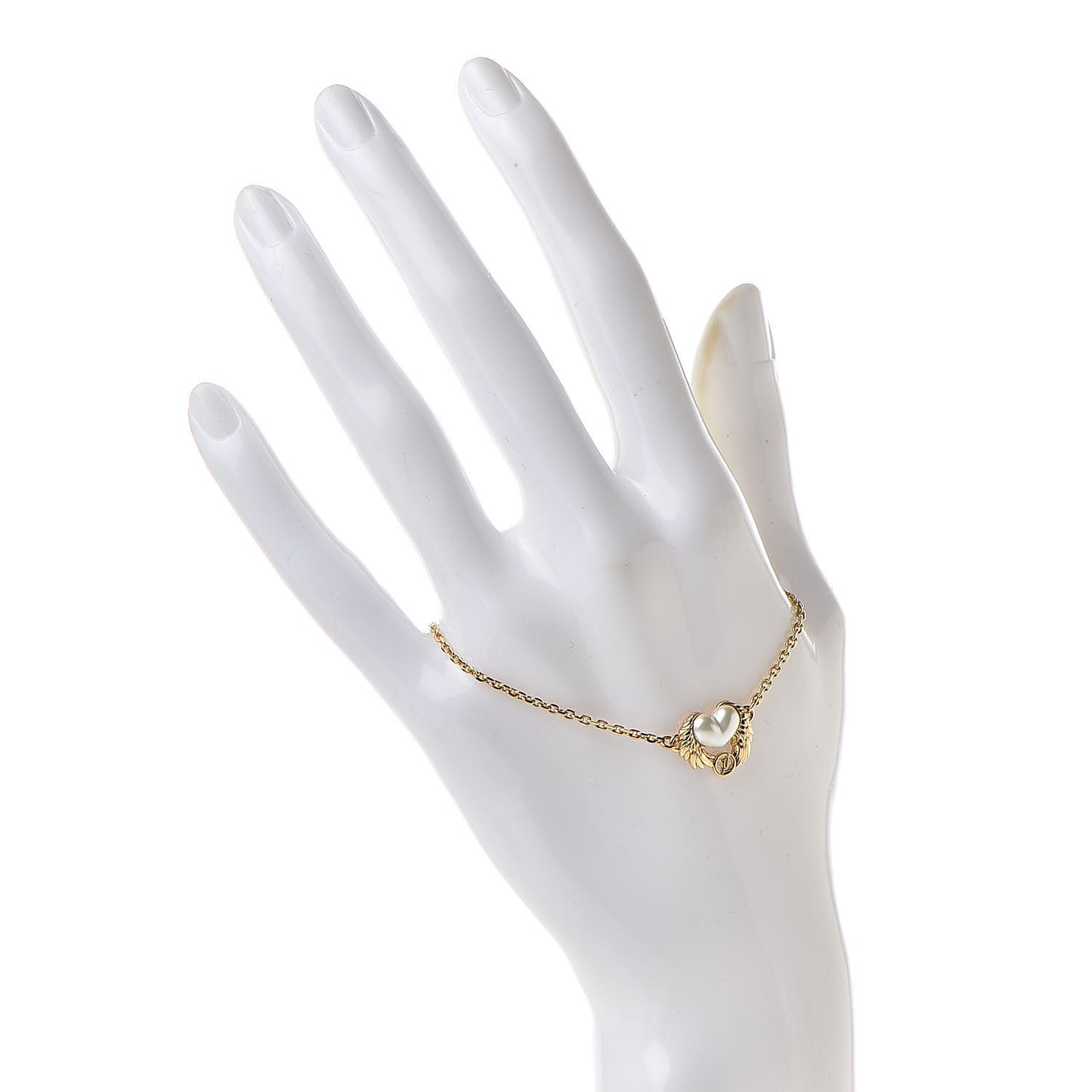 Crystal Pearl Angel Love Bracelet Gold