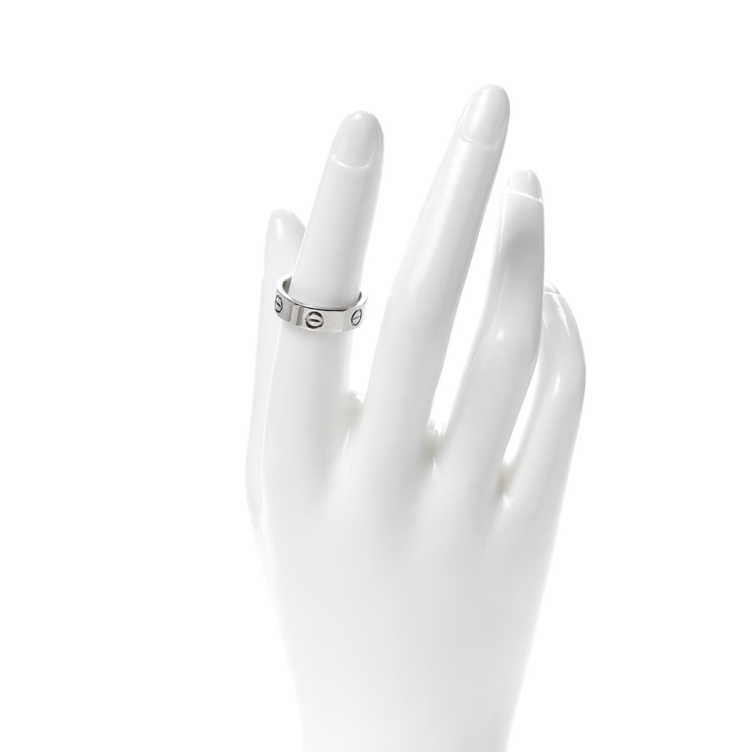 Cartier 18K White Gold 5.5mm LOVE Ring 54 6.75 2 of 5