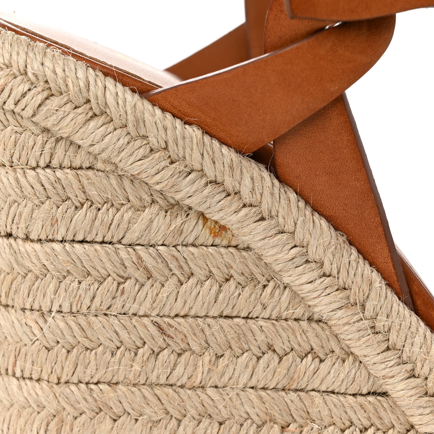 Saint Laurent Calfskin 85 Platform Espadrille Wedge Sandals 38 Brown 8 of 13