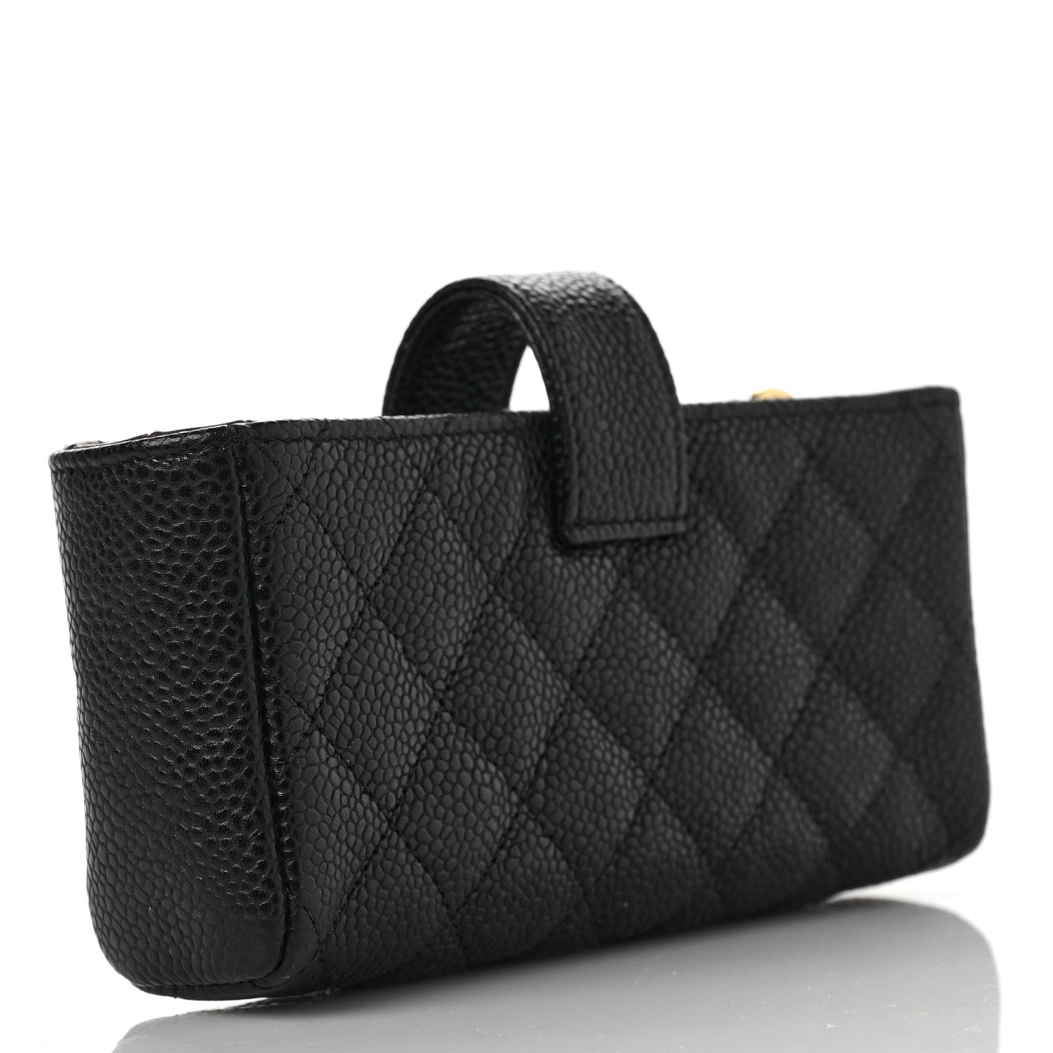 Chanel Caviar Quilted Mini Phone Holder Clutch Black 3 of 7
